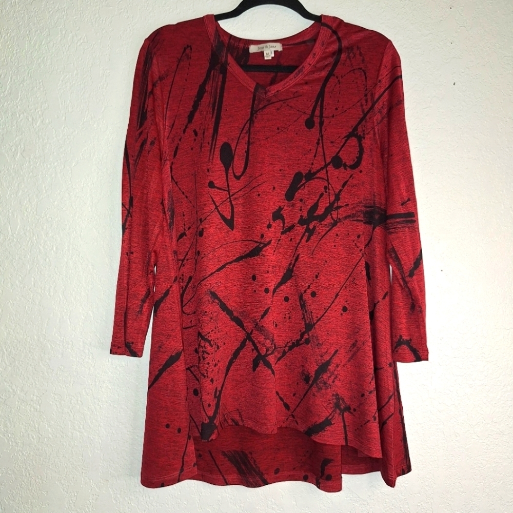 Jese & Jane Heavenly Hi Lo Swing Top Size M 4 Way Stretch - Picture 1 of 8
